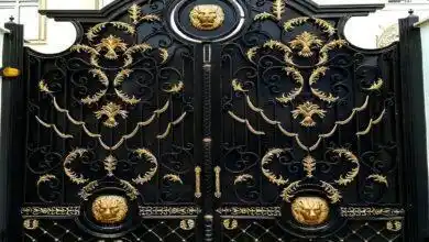 طراحی درب حیاط و پارکینگ با فرفورژه