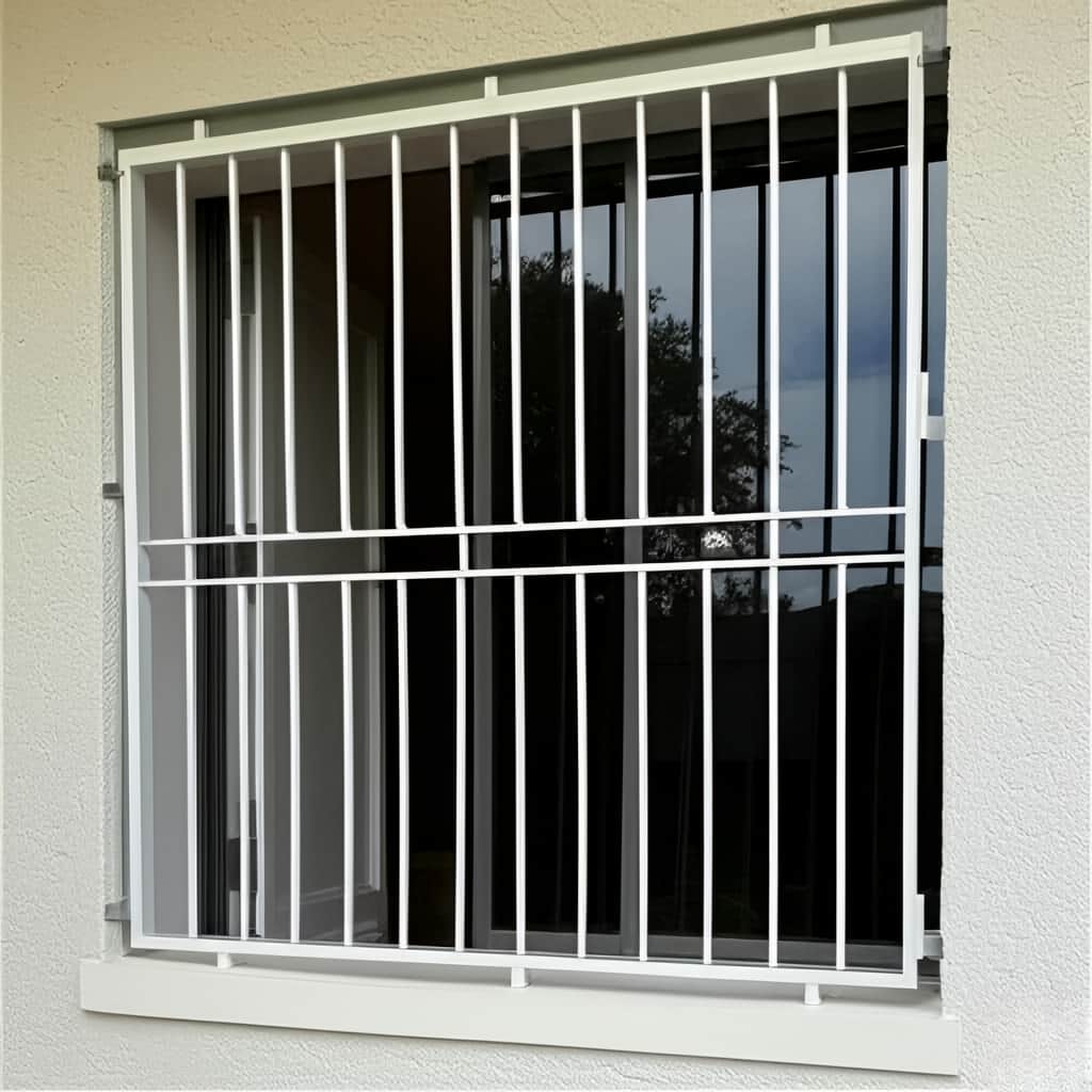 خرید حفاظ پنجره دوجداره مدل ساده میله افقی