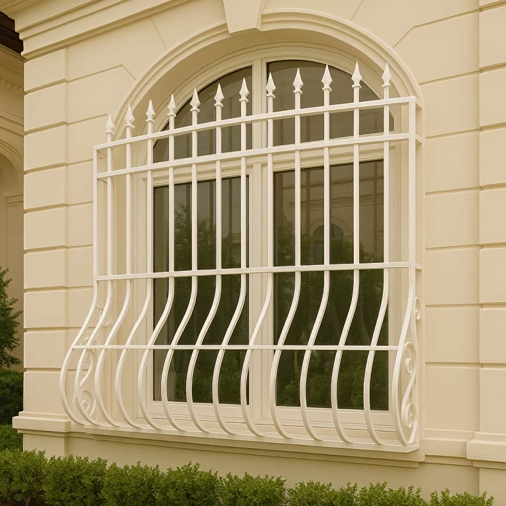 نصب حفاظ پنجره مدل نیزه&zwnj;ای قوس&zwnj;دار