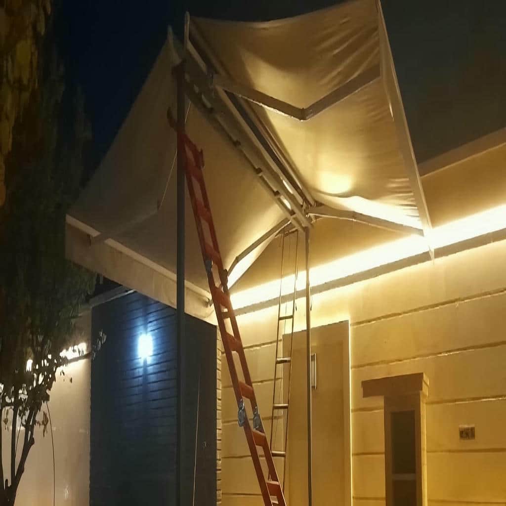 کارخانه سایبان برقی بازویی اتوماتیک ریموتی در اردبیل