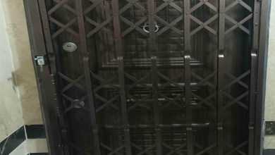 قفل درب آکاردئونی و حفاظ پنجره بازشو با بدنه کتابی مقاوم