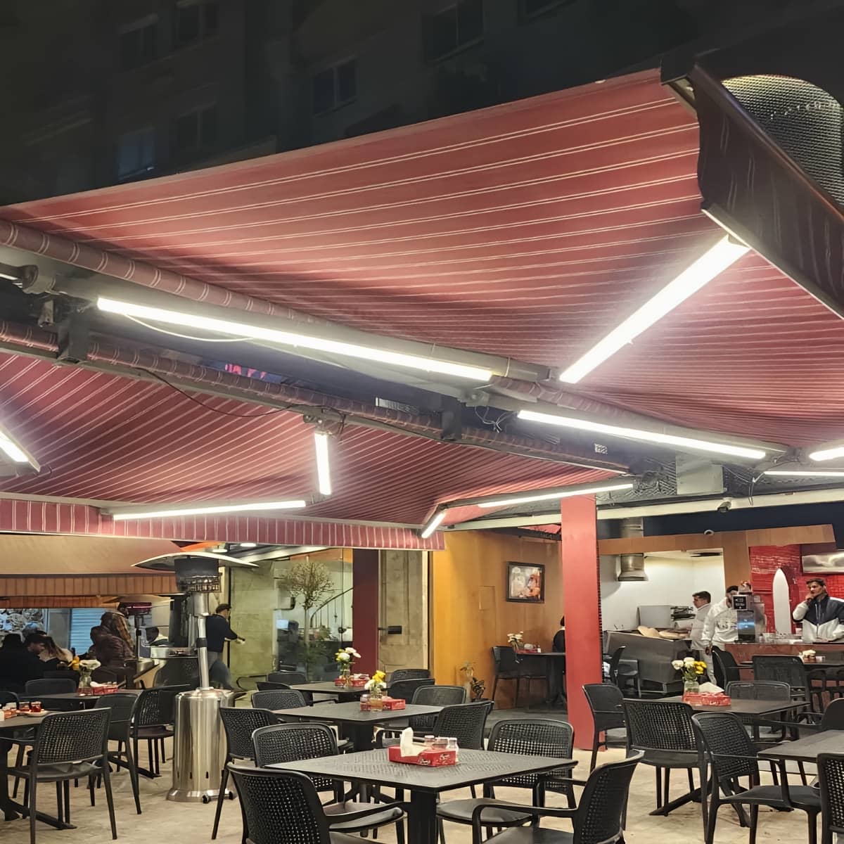 سایبان برقی ضد UV با پارچه مقاوم