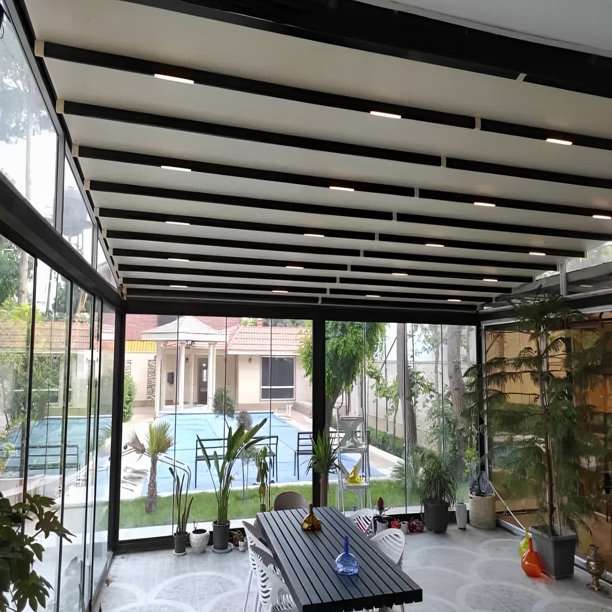 سقف برقی سفارشی با ریل حرکت روان
