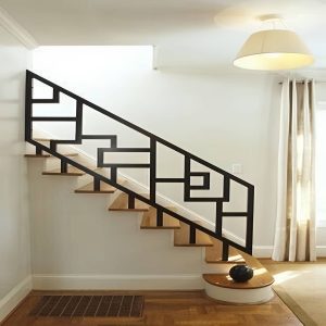 نرده CNC مدرن مینیمال با برش هندسی روی ورق
