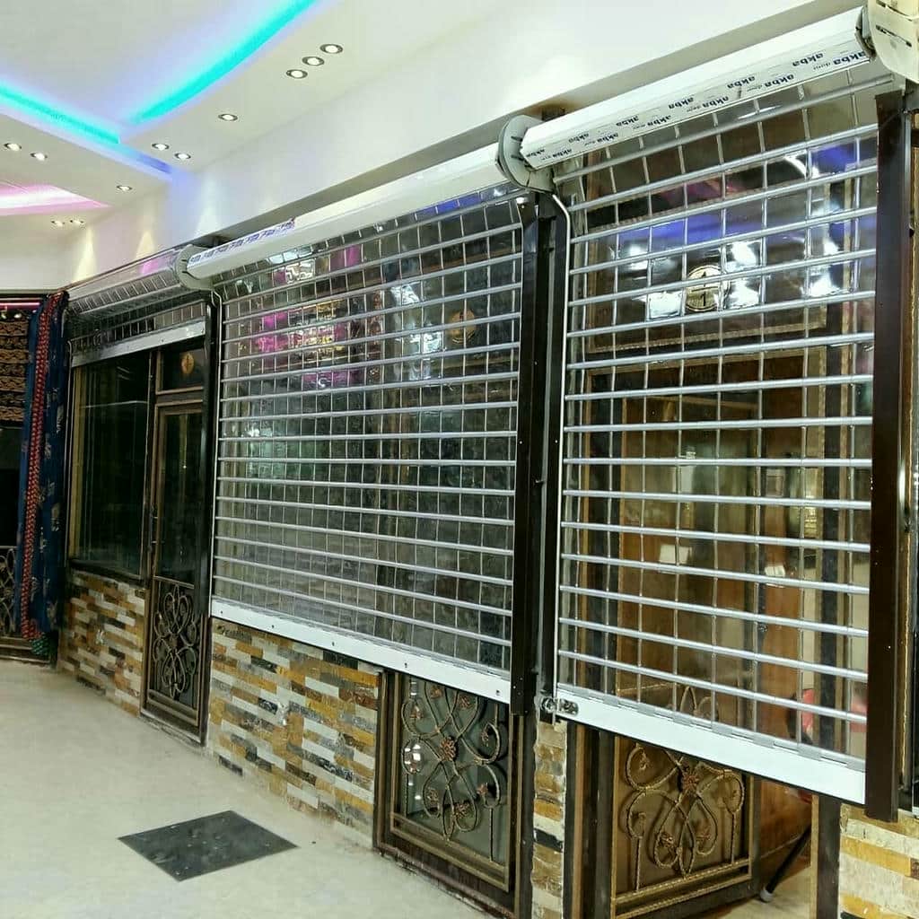 کرکره برقی مغازه با رول گیتر ویترینی