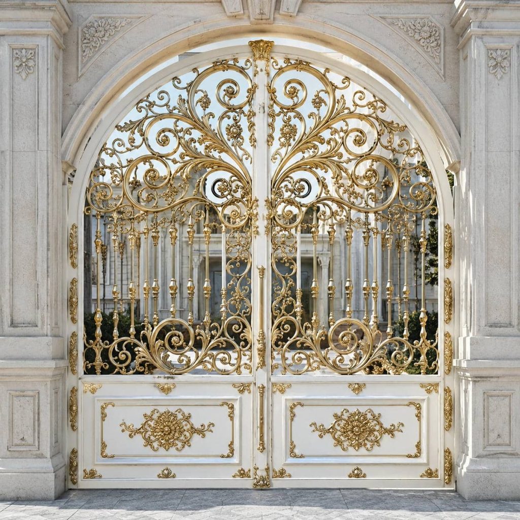 اجرای درب ویلایی برش لیزری طرح هندسی برای نمای مدرن