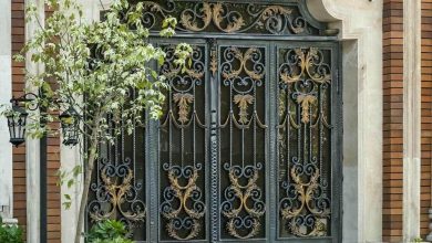 9 نمونه درب ویلایی قاب دار محوطه