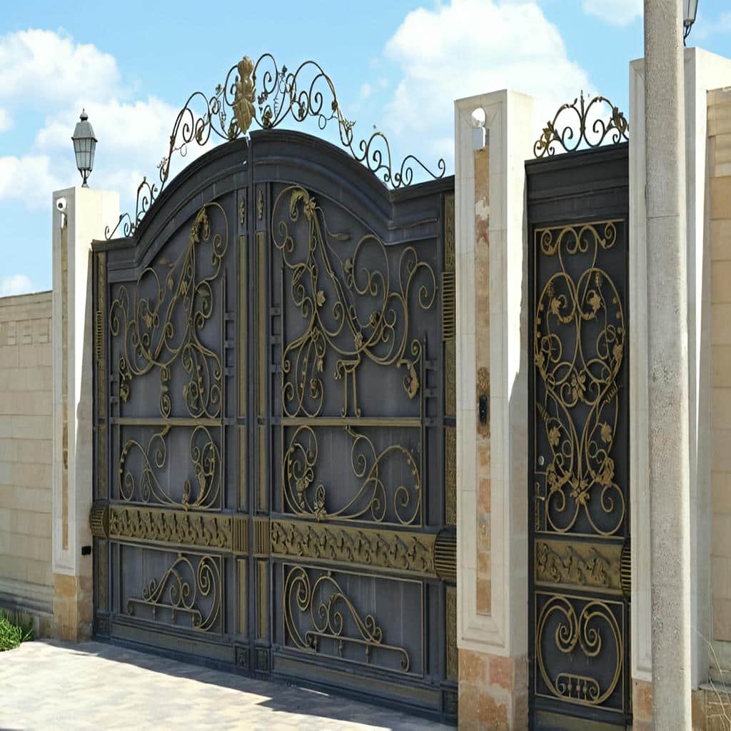 قیمت درب ویلایی برش لیزری طرح هندسی بر اساس طرح و متریال