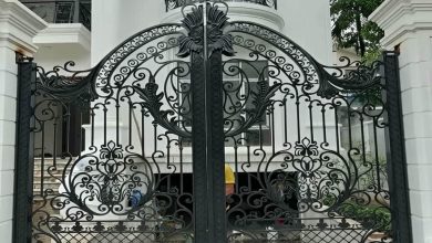 9 مدل درب حیاط سفید طلایی