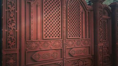 13 طرح درب پارکینگ برش لیزری طرح هندسی