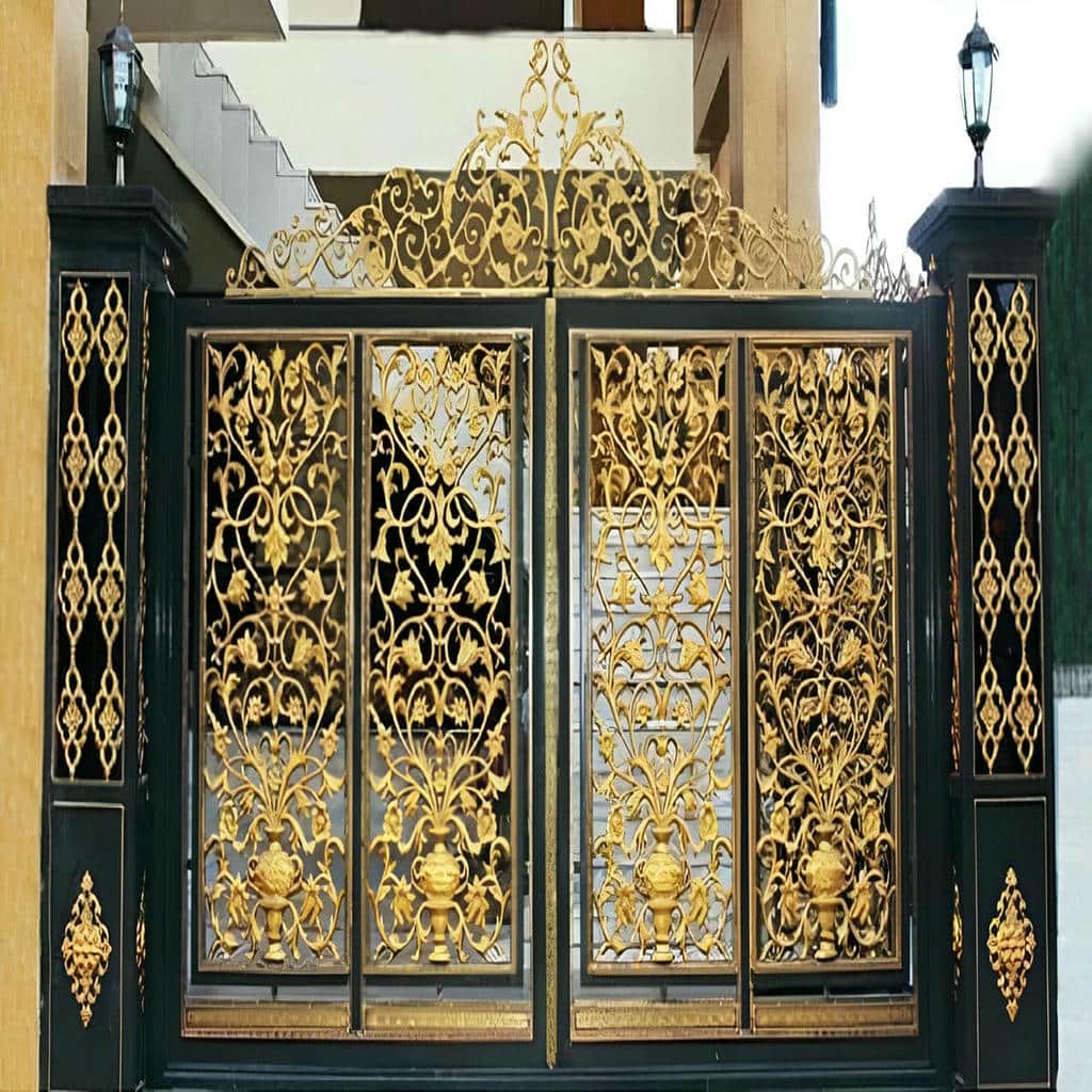 درب پارکینگ لوکس ورودی ویلا CNC با نصب استاندارد