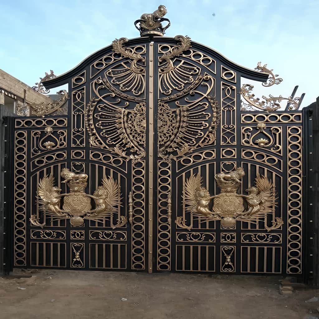 ساخت درب ویلایی حفاظ دار ورودی با رنگ ضدزنگ