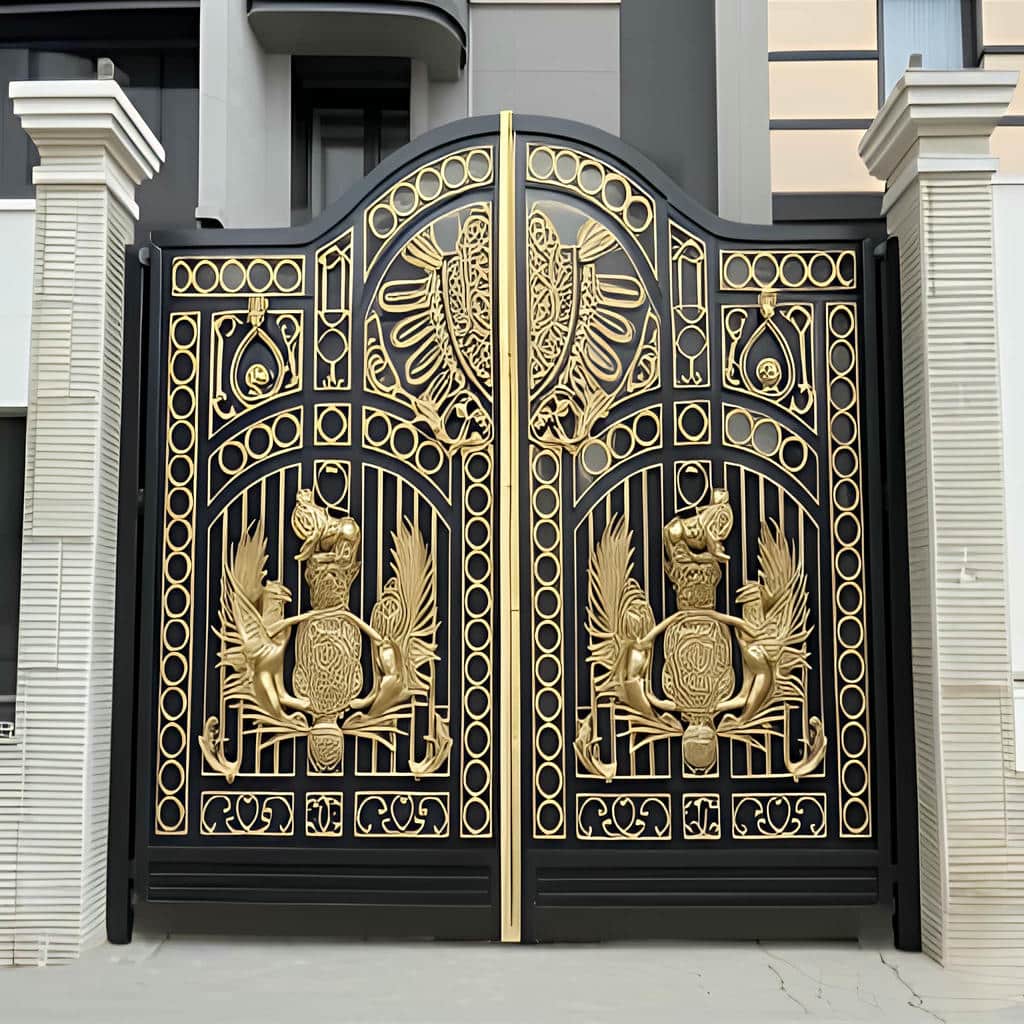 نصب درب حیاط مشبک نورگیر برای ورودی حیاط
