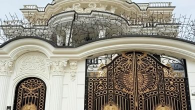 10 طرح درب ویلا مدرن نمای سنگی