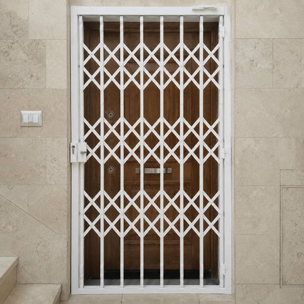 درب آکاردئونی مشکی طلایی برای ورودی رسمی