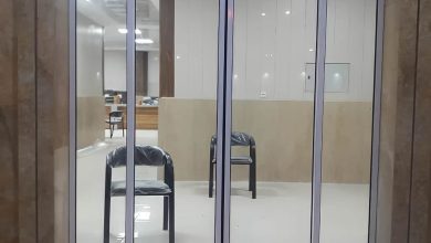 6 نمونه درب شیشه ای اتوماتیک کشویی دو لت