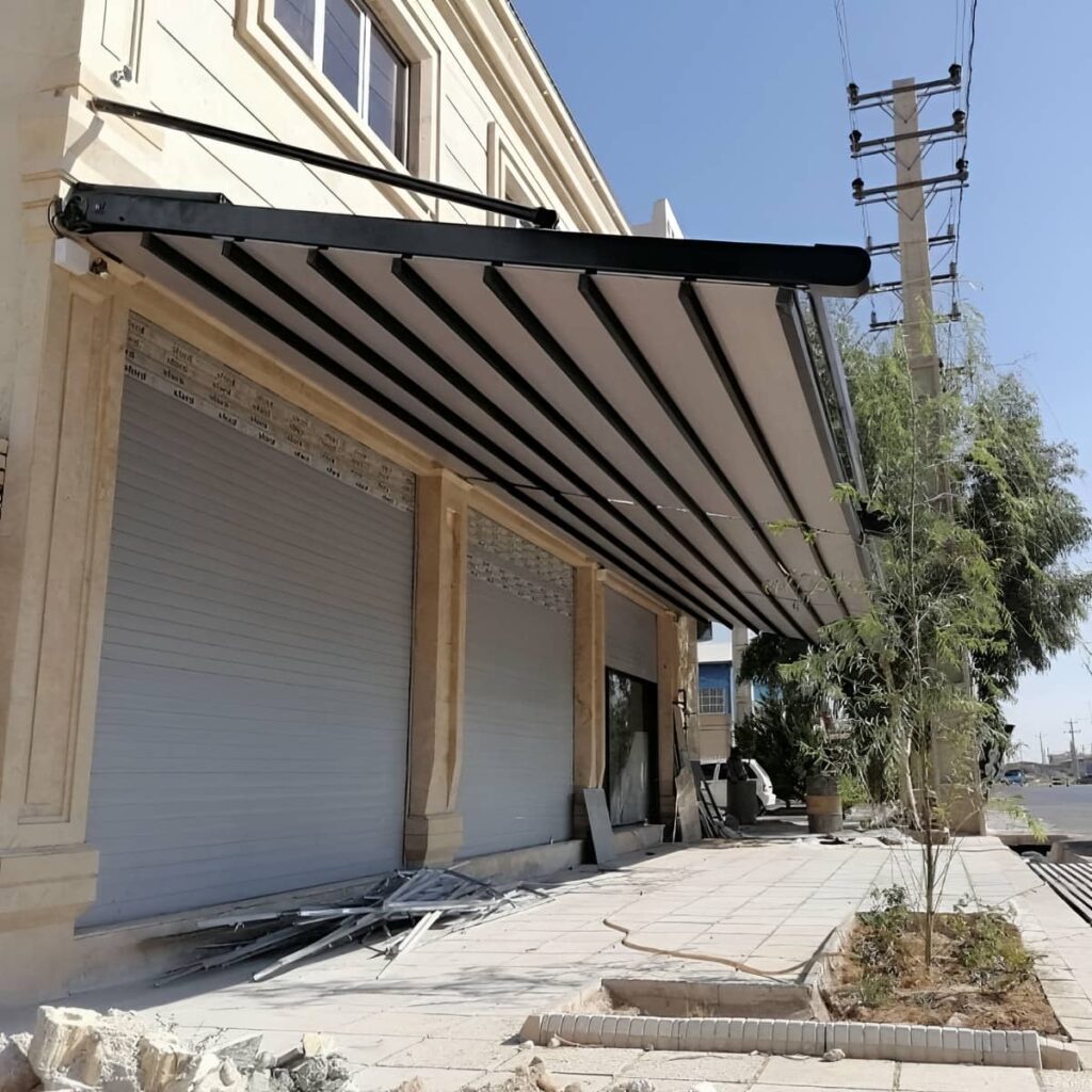 سقف متحرک پارچه ای فضای تجاری