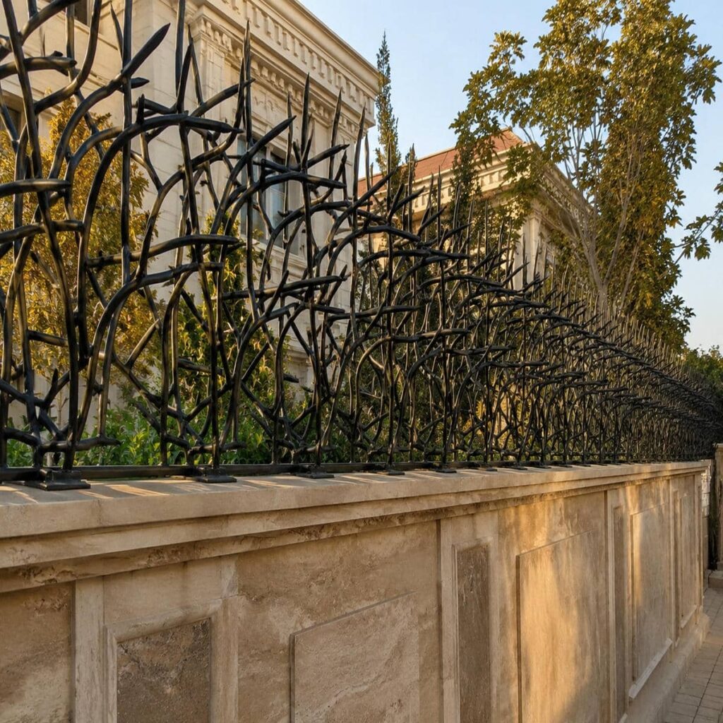 حفاظ روی دیوار حیاط فضای بیرونی ساختمان