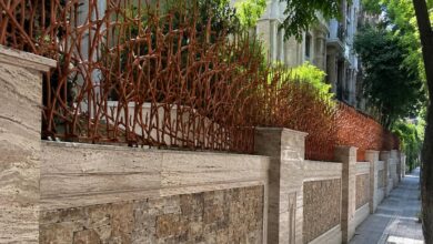 نرده دیوار حیاط سفارشی با طراحی بزرگ