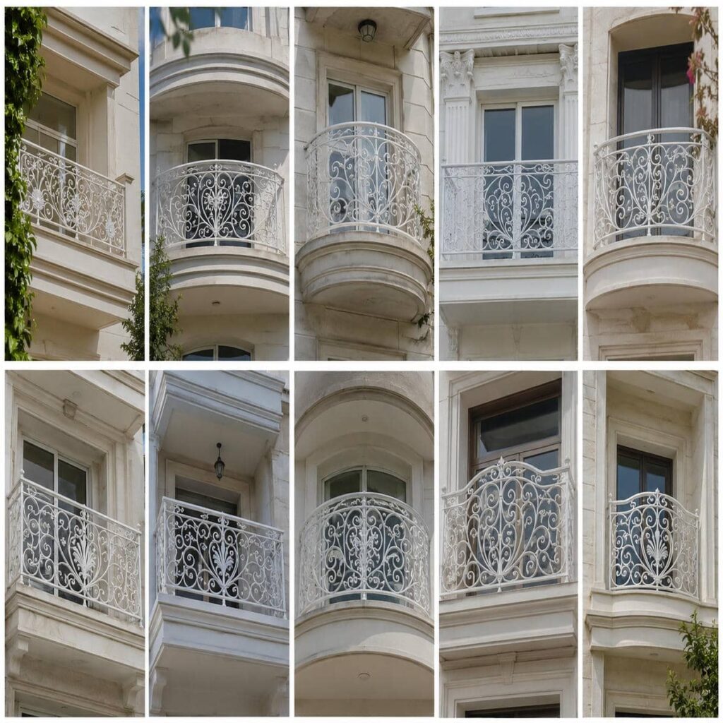 نرده چوبی راه پله هماهنگ با نما